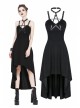 Black Rivet Leather High Waisted Sling Long Punk Dress