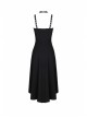 Black Rivet Leather High Waisted Sling Long Punk Dress