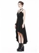 Black Rivet Leather High Waisted Sling Long Punk Dress