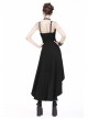 Black Rivet Leather High Waisted Sling Long Punk Dress