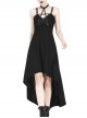 Black Rivet Leather High Waisted Sling Long Punk Dress