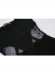 Black Star Hollow Lace Square Collar Long Knitted Gothic Dress