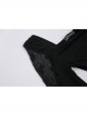 Black Star Hollow Lace Square Collar Long Knitted Gothic Dress