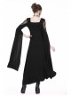Black Star Hollow Lace Square Collar Long Knitted Gothic Dress