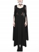 Black Star Hollow Lace Square Collar Long Knitted Gothic Dress