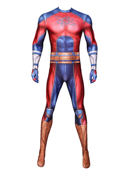 Black Adam Atom Battle Suit Halloween Cosplay Costume Bodysuit