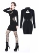 Black lace-up Neckline Hollow Waist Bodycon Punk Dress