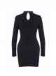 Black lace-up Neckline Hollow Waist Bodycon Punk Dress