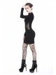 Black lace-up Neckline Hollow Waist Bodycon Punk Dress
