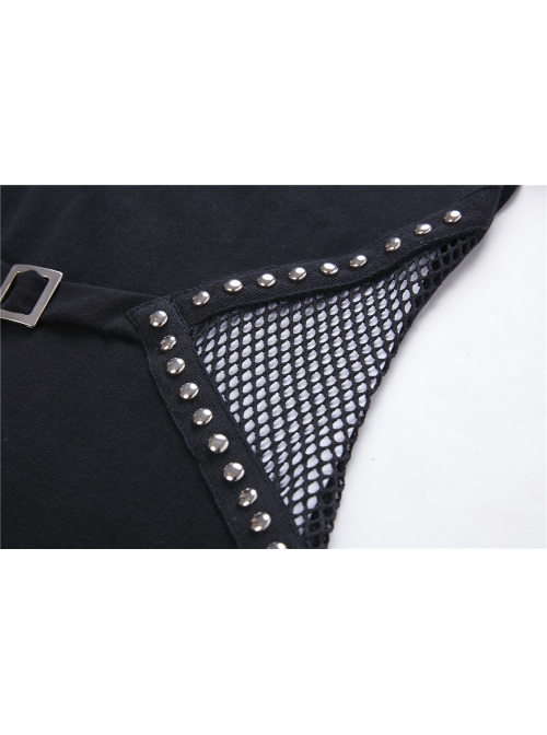 Black lace-up Neckline Hollow Waist Bodycon Punk Dress