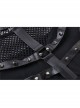 Black Mesh Rivet Slit Tight Midi Punk Dress