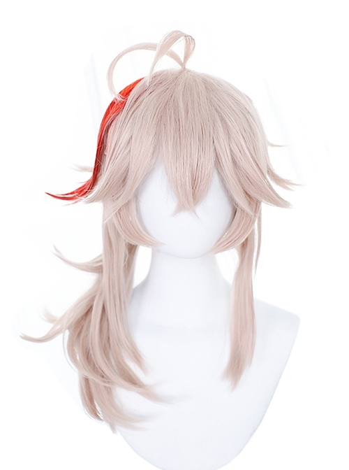 Game Genshin Impact Kaedehara Kazuha Halloween Cosplay M Bangs Gray-Pink Upturned Wigs