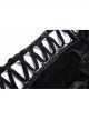 Black Lace-Up Hollow Embroidery High Waisted Velvet Midi Gothic Dress