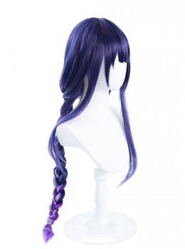 Game Genshin Impact Beelzebul Raiden Shogun Halloween Cosplay Gradient Dark Purple Long Wigs