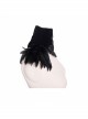 Black Gothic Feather Decorated Lace Velveteen Collar