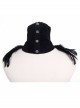 Black Gothic Feather Decorated Lace Velveteen Collar