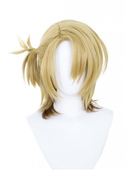 Nijisanji EN Vtuber Luxiem Luca Kaneshiro Halloween Cosplay Male Medium Length Golden Gradient Brown Short Wigs