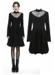 Black Hollow Spiderweb Pattern High Waisted Long Sleeves Punk Dress