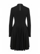 Black Hollow Spiderweb Pattern High Waisted Long Sleeves Punk Dress