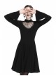 Black Hollow Spiderweb Pattern High Waisted Long Sleeves Punk Dress