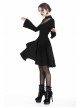 Black Hollow Spiderweb Pattern High Waisted Long Sleeves Punk Dress