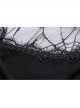 Black Hollow Spiderweb Pattern High Waisted Long Sleeves Punk Dress