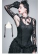 Black Gothic Fringe Lace Stretch Rose Net Flared Long-Sleeved Shawl