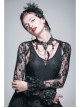 Black Gothic Fringe Lace Stretch Rose Net Flared Long-Sleeved Shawl