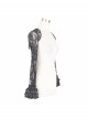 Black Gothic Fringe Lace Stretch Rose Net Flared Long-Sleeved Shawl