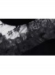 Black Cross Hollow Embroidery Lace Long Sleeve  Velvet Gothic Dress