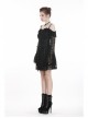 Black Off-shoulder Lace-Up Lace High Waisted Sling Gothic Dress
