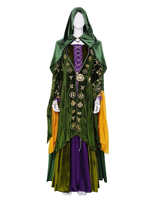 Hocus Pocus 2 Winifred Sanderson Halloween Cosplay Costume Full Set