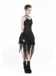 Black Lolita Hollow Lace Tasseled Hem Sling Gothic Dress