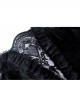 Black Lolita Hollow Lace Tasseled Hem Sling Gothic Dress