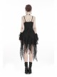 Black Lolita Hollow Lace Tasseled Hem Sling Gothic Dress