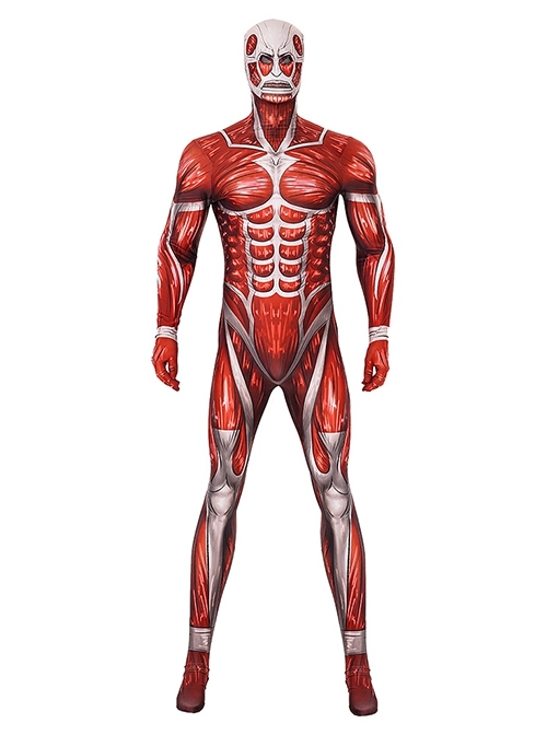 Attack On Titan Colossal Titan Halloween Cosplay Costume Printing Bodysuit