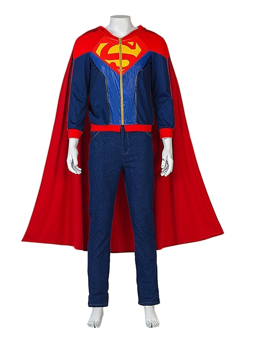 Batman And Superman Battle Of The Super Sons Jonathan Kent Halloween Cosplay Costume Set Without Boots