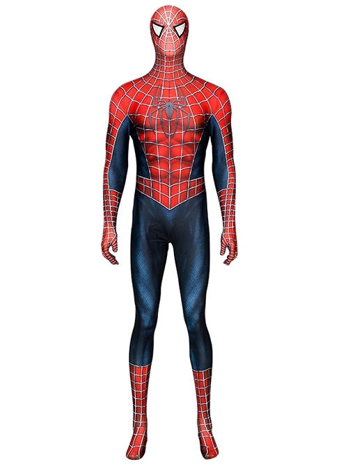 Tobey Maguire Version Spider-Man Halloween Cosplay Costume Printing Bodysuit Set