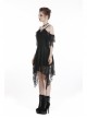 Black Lace-Up Lace High Waisted Tasseled Hem Sling Gothic Dress