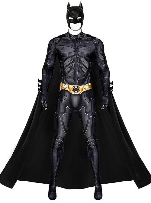 The Dark Knight Batman Halloween Cosplay Costume Black Bodysuit Full Set