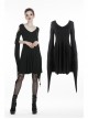 Black Long Hooked Flower Sleeves High Waisted Tight Punk Dress