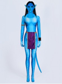 Movie Avatar Neytiri Halloween Cosplay Costume Printing Bodysuit Set Without Headcover