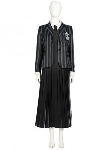 The Addams Family Wednesday Addams School uniform version Halloween Cosplay Costume Set Without Shoes Without Socks
