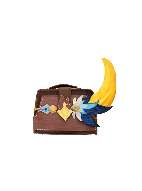 Game Genshin Impact Mika Halloween Cosplay Accessories Brown Knapsack