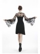 Black Lace-Up Star Embroidery Lacey Casual Gothic Dress