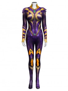 Titans Starfire Battle Suit Halloween Cosplay Costume Bodysuit Full Set