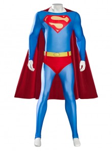 Superman 1978 Jeff East Version Battle Suit Halloween Cosplay Costume Set Without Boots