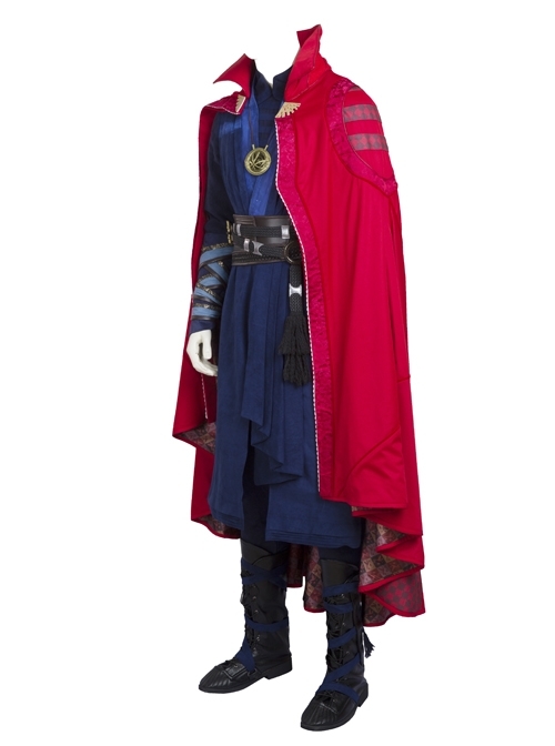 Doctor Strange Stephen Strange Halloween Cosplay Costume Red Stand Collar Printing Cloak