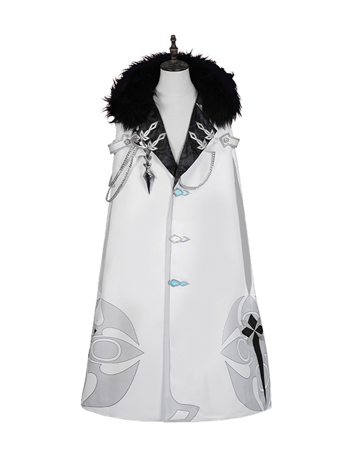 Game Genshin Impact Fatui Harbinger Captain Capitano Halloween Cosplay Costume Full Set