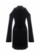 Black Off-Shoulder Lace-Up Long Sleeves Slim Gothic Dress